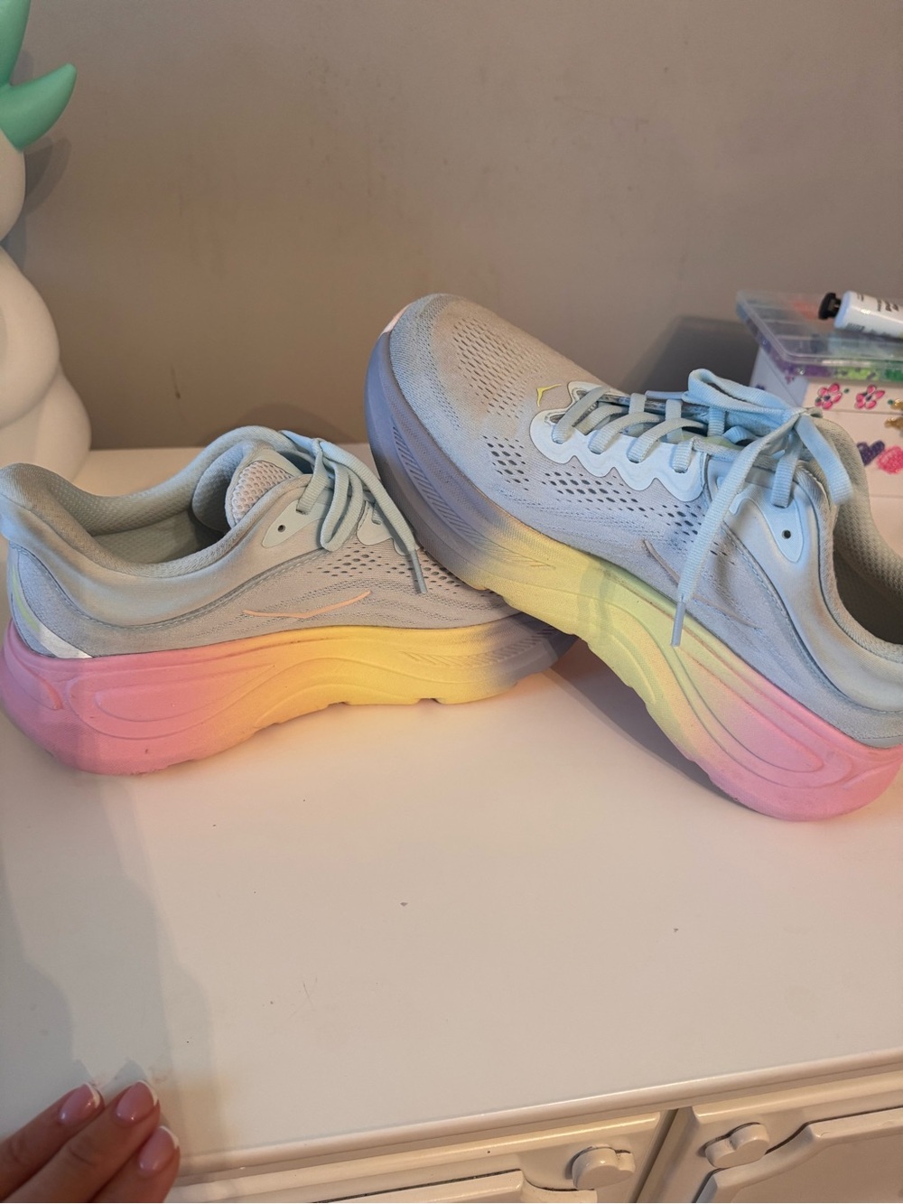 Hoka Bondi 9 Running Shoe in Glimmering Blue/overcast - size 9 - Picture 7 of 10